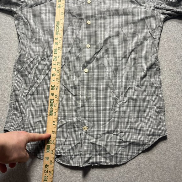 Peter Millar Shirt Mens Small Gray Summer Comfort Button Up Plaid Long Sleeve - Picture 3 of 8